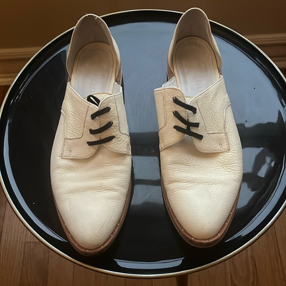 Cream cut out loafer
